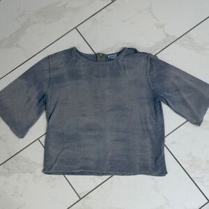 POL Women's Washed Blue Boxy Short-Sleeve Tee